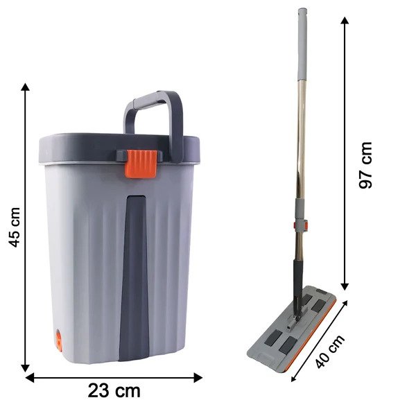 Flat Mop with Bucket Set – Big Size, Easy Press Wringer - Image 5