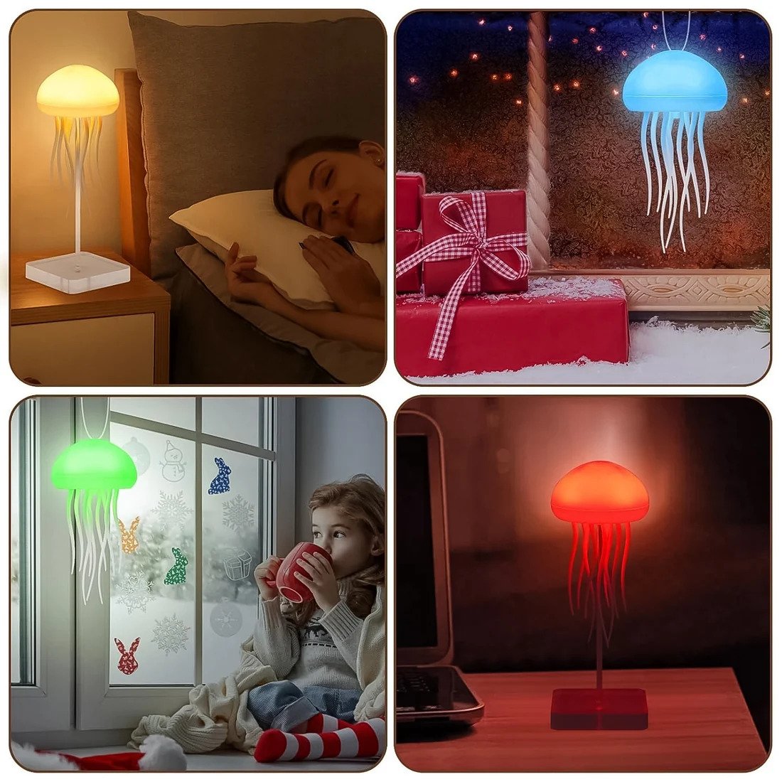 Jellyfish LED Mood Light lamp with glowing tentacles - Image 3
